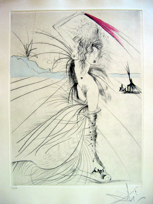 Salvador Dali - Venus in Furs - Les Aigrettes (The Egrets) - 1969 Etching
